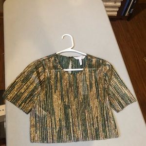 BCBGeneration Gold and Green Top